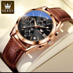 Stylish OLEVS Leather Band fashionable watch