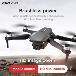 New E88 EVO/PRO WIFI FPV Drone Wide Angle HD Professional 8K Camera Height Holding Brushless Motor RC Foldable Quadcopter