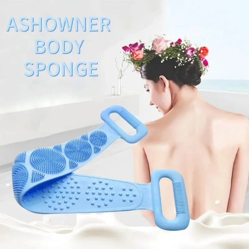 1pcs Silicone Scrubber Back Massage Exfoliating Sponge Bathroom Bath Brush Scrub Shower Brush Body Wash Scrub Removal Bath Spong - Image 3