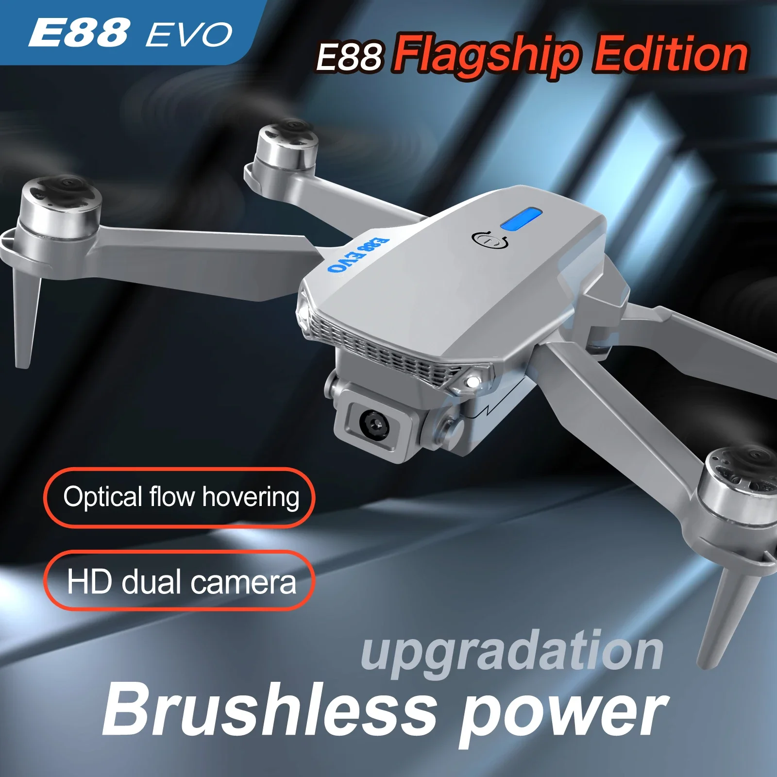 New E88 EVO/PRO WIFI FPV Drone Wide Angle HD Professional 8K Camera Height Holding Brushless Motor RC Foldable Quadcopter - Image 3