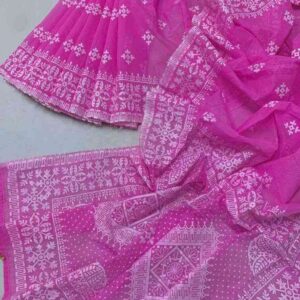 জামদানী মোটিভ স্কিন প্রিন্ট শাড়ি🥰