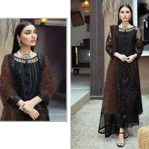 রেডিমেড জর্জেট এমব্রয়ডারি থ্রী পিস